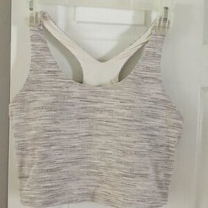 Calia Gray and White Textured Crop Top